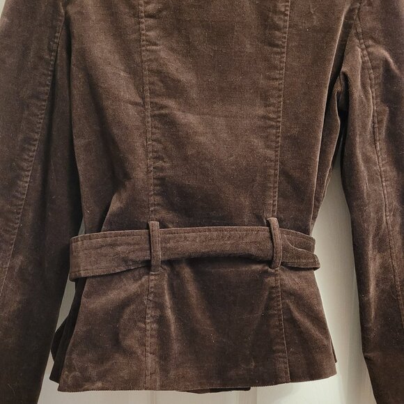 Coco & Tashi Chocolate Brown Military Style Velvet Jacket - Large - Picture 2 of 7
